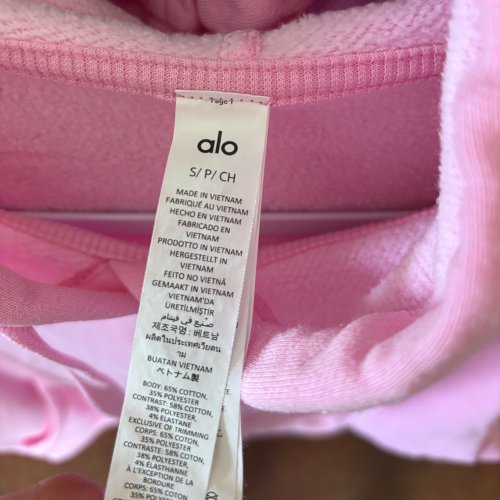 ALO Yoga Accolade Hoodie - Sweet Pink size Small - Picture 3 of 4
